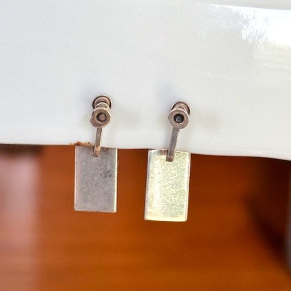 Margot de Taxco Blue Confetti Enamel Sterling Silver Bracelet & earrings - Picture 4 of 13